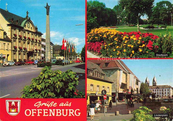 OFFENBURG Offenbourg Rathaus Ursula Saeule Stadtpark Lindenplatz
