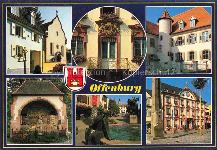 OFFENBURG Offenbourg Teilansichten Brunnen Schloss Rathaus