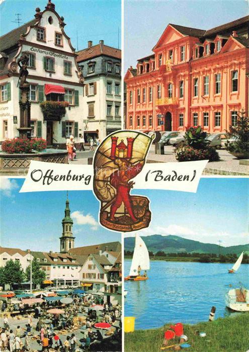 OFFENBURG Offenbourg Einhorn Apotheke Landratsamt Marktplatz Seepartie