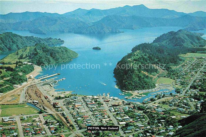 Picton New Zealand NZ Air view