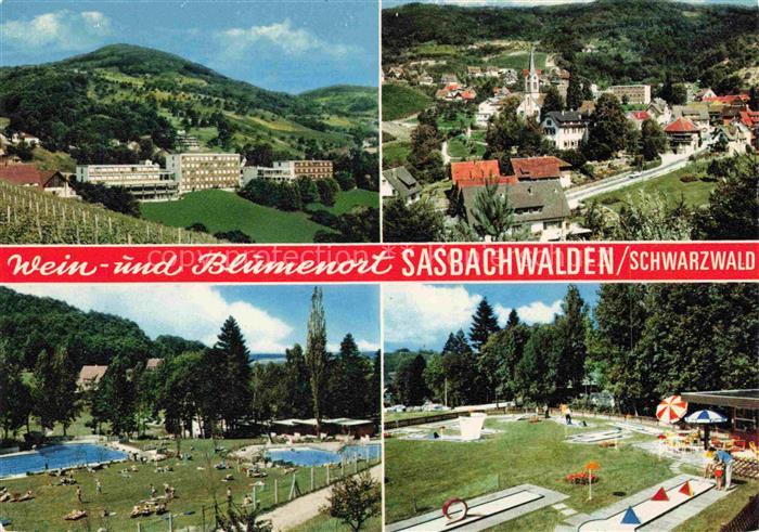 Sasbachwalden Achern Ortenaukreis BW Panorama Schwimmbad Minigolf