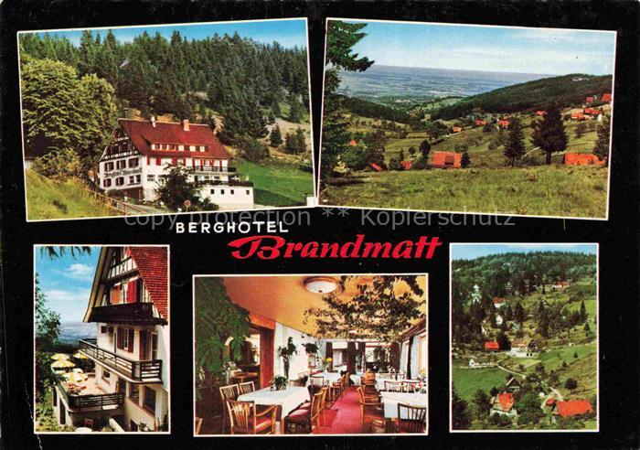 Sasbachwalden Achern Ortenaukreis BW Berghotel Brandmatt Terrasse Gastraum Pano