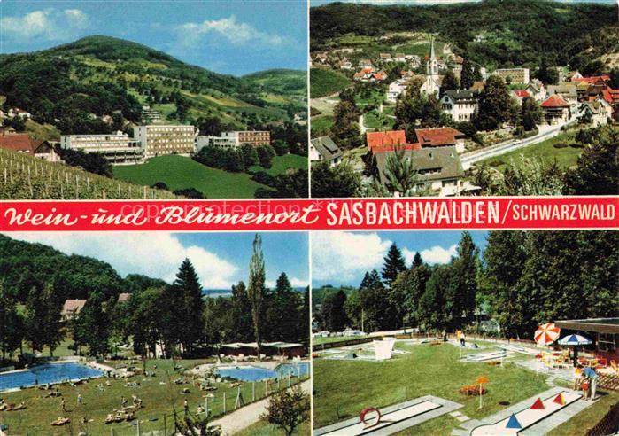 Sasbachwalden Achern Ortenaukreis BW Panorama Schwimmbad Minigolfanlage