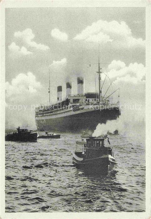 Dampfer Oceanliner Hamburg Harbour