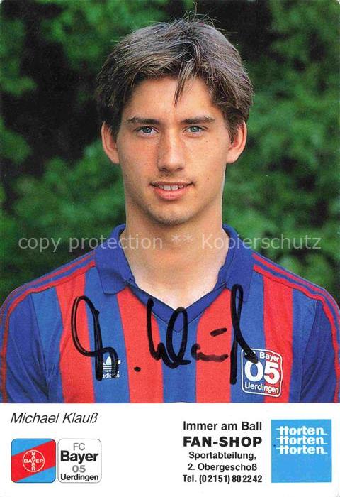 Fussball Soccer Football-- Michael Klauss Autogramm FC Bayer 05 Uerdingen