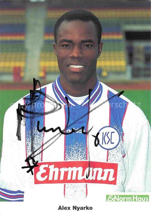 Fussball Soccer Football-- Alex Nyarko KSC Autogramm