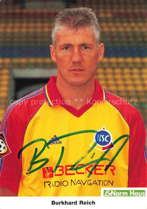 Fussball Soccer Football-- Burkhard Reich KSC Autogramm