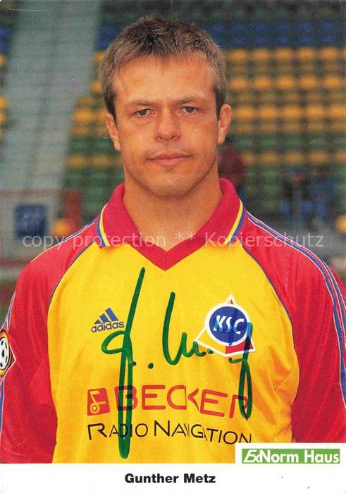 Fussball Soccer Football-- Gunter Metz KSC Autogramm