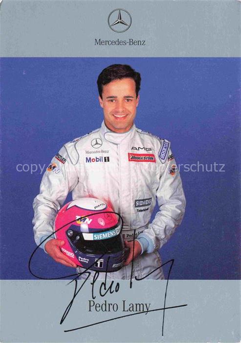 Autorennen Pedro Lamy Mercedes Benz Autogramm