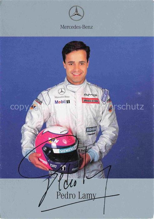 Autorennen Pedro Lamy Mercedes Benz Autogramm