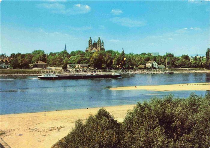 Dampfer Binnenschifffahrt 672 Speyer Rhein mit Dom