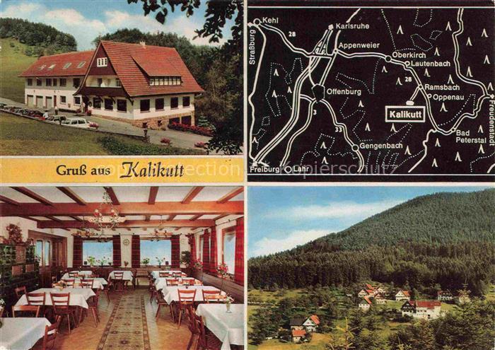 Oppenau Ortenaukreis BW Gasthaus Kalikutt Restaurant Panorama Landkarte