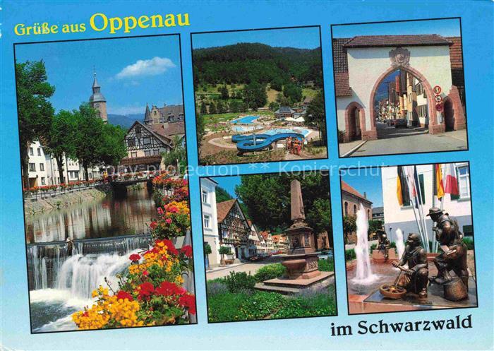 Oppenau Ortenaukreis BW Motive Stadtzentraum Wasserfall am Lierbach Freibad Brun