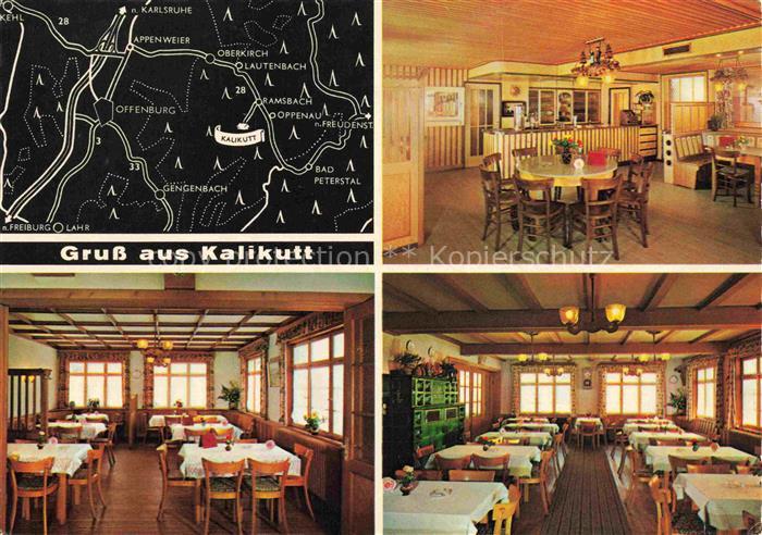 Oppenau Ortenaukreis BW Gasthaus Kalikutt Restaurant Theke Landkarte