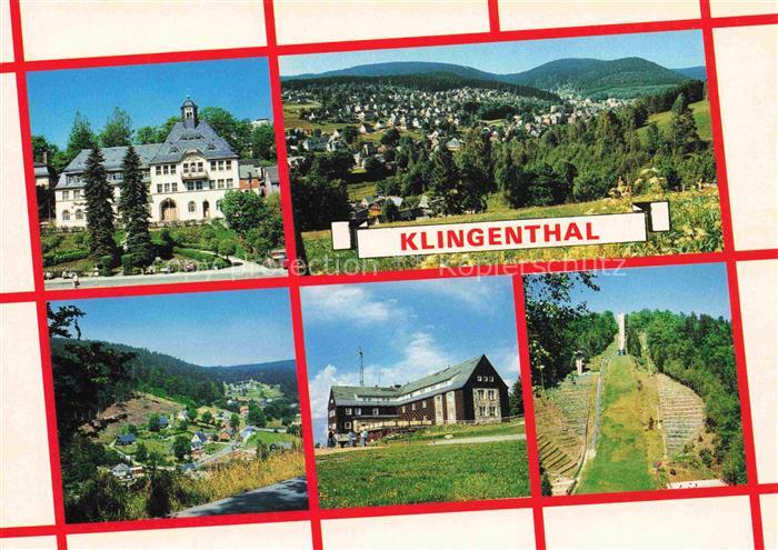 Klingenthal Vogtland Sachsen Panorama Rathaus Jugendherberge Aschberg Skisprungs