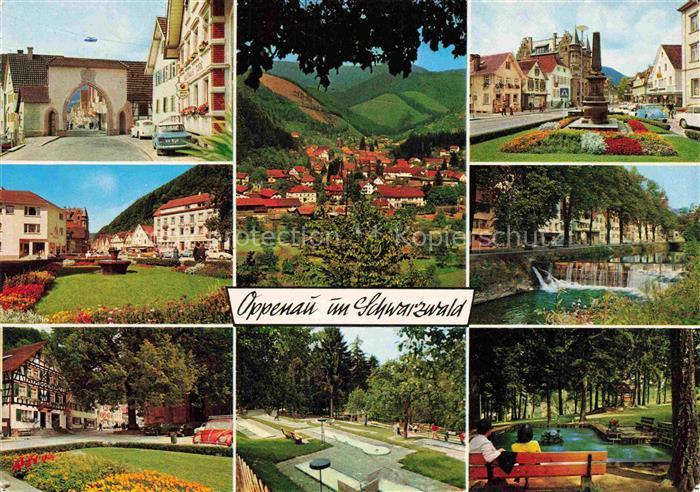 Oppenau Ortenaukreis BW Panorama Luftkurort im Renchtal Stadttor Park Minigolf W