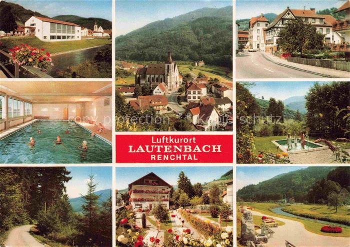 Lautenbach Renchtal Ansicht mit Kirche Hauptstrasse Gasthaus Pension zum Kreuz H
