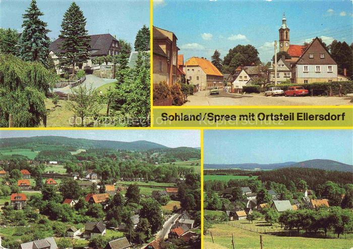 Ellersdorf Sohland-Rotstein Gaststaette Jaegersruh Markt Kirche Panorama