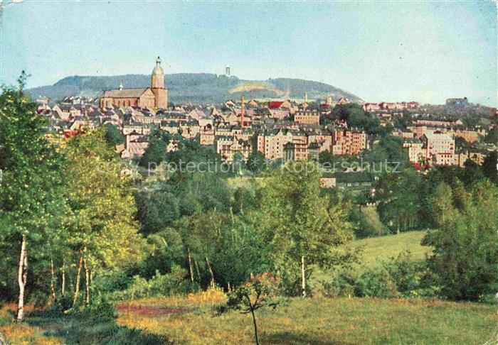 Annaberg -Buchholz Erzgebirge Panorama Blick zum Poehlberg