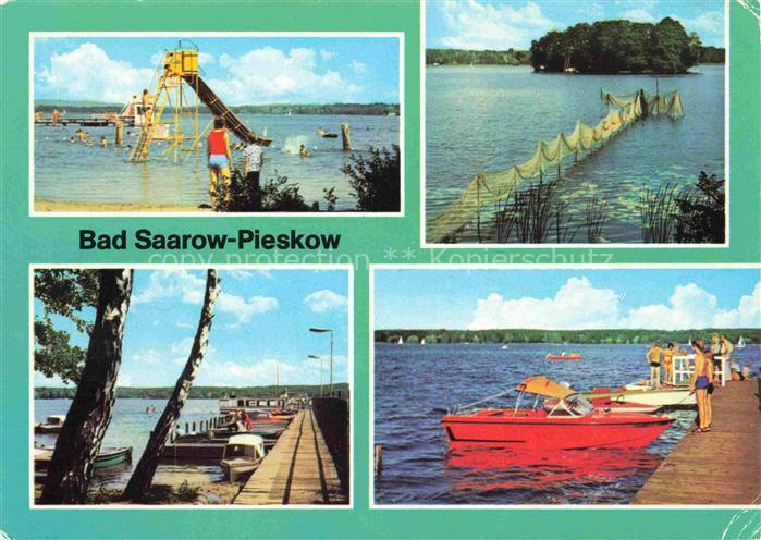 Pieskow Bad Saarow Partien am Scharmuetzelsee Badestrand Anleger