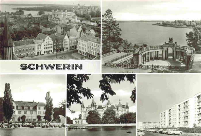 SCHWERIN  Mecklenburg Panorama Blick vom Dom Schweriner See Neubaugebiet Grosser