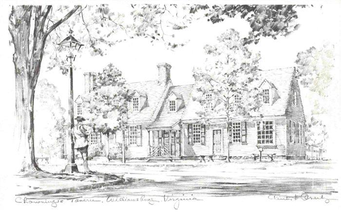 Williamsburg Virginia USA Chowning's Tavern Illustration
