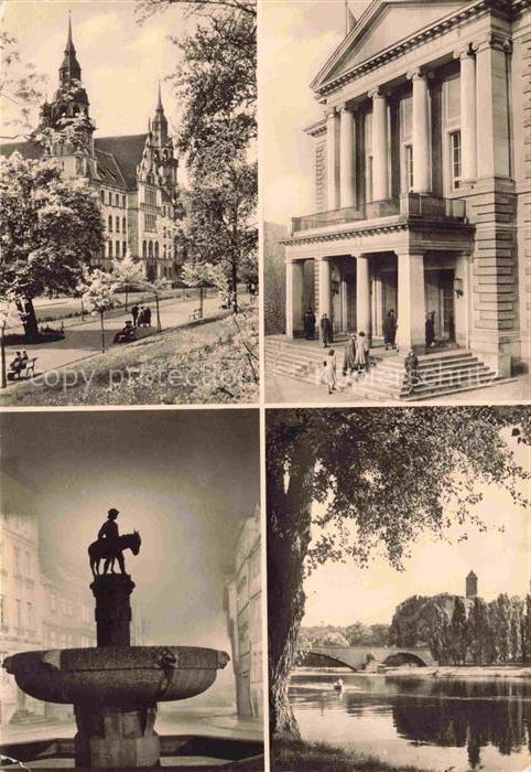 HALLE  SAALE Ortsansichten Brunnen Schloss