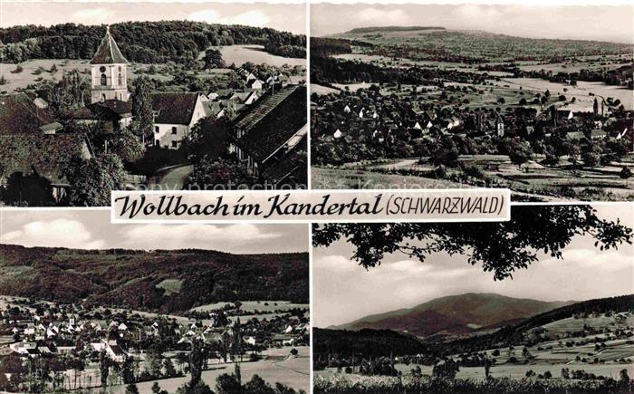 Wollbach Kandern Baden BW Ortsansicht mit Kirche Panorama Kandertal Schwarzwald