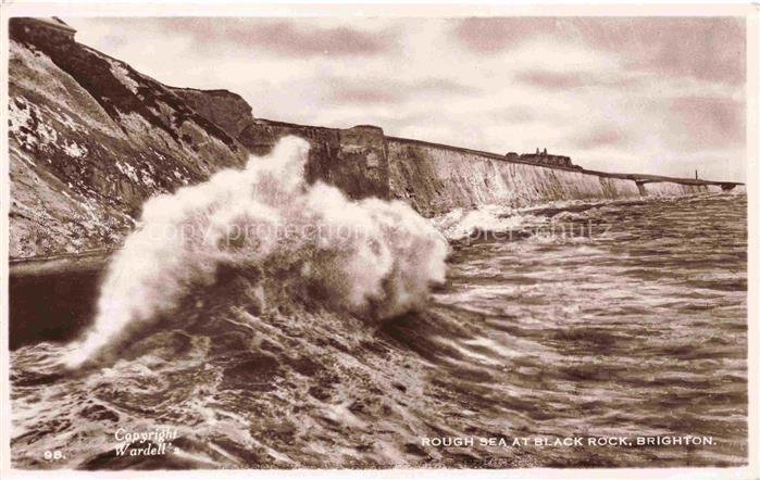 BRIGHTON  East Sussex UK Rough sea at Black Rock Brandung