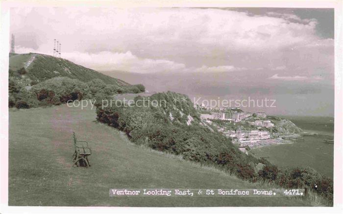 Ventnor Isle of Wight UK Panorama looking east and St. Boniface Downs