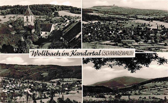 Wollbach Kandern Baden BW Ortsansicht mit Kirche Panorama Kandertal Schwarzwald