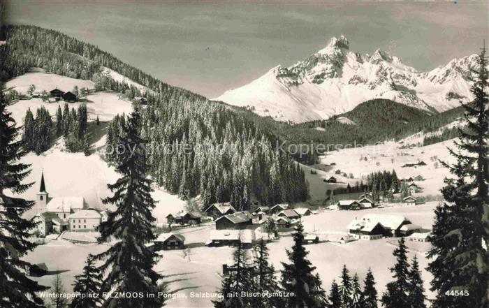 Filzmoos Pinzgau-Pongau AT Winterpanorama Blick gegen Bischofsmuetze Dachsteinma