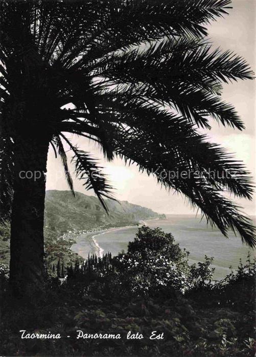 Taormina Sicilia IT Panorama lato est Kuestenpanorama