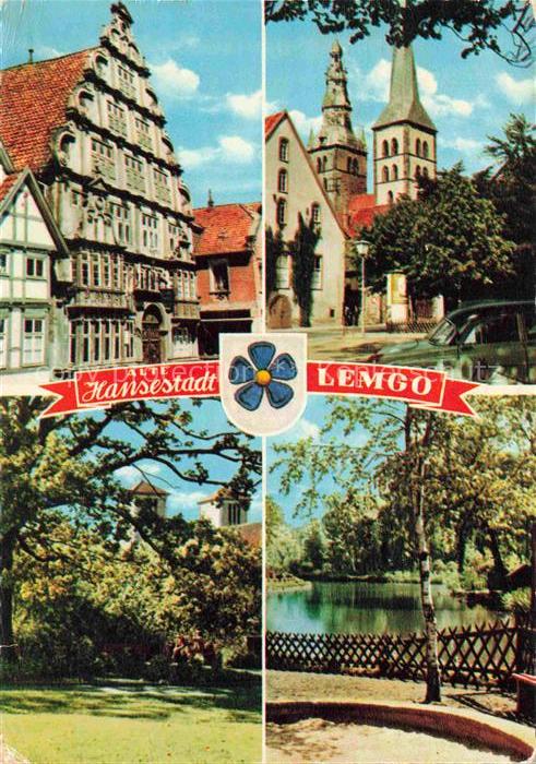 Lemgo NRW Alte Hansestadt Motive Altstadt Giebelhaus Kirche Park Partie am Wasse