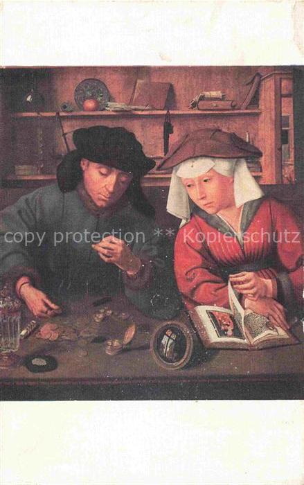 METSYS Quentin (1466-1530) Kuenstlerkarte Der Bankier und seine Frau