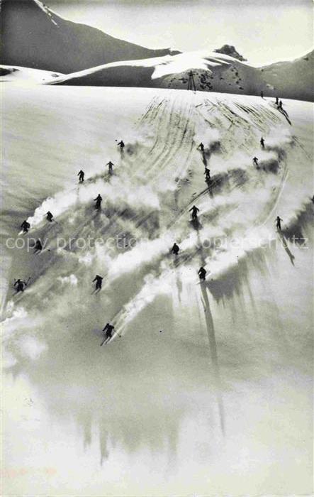 Skifahren Skiing Parsenn Stiebende Abfahrt