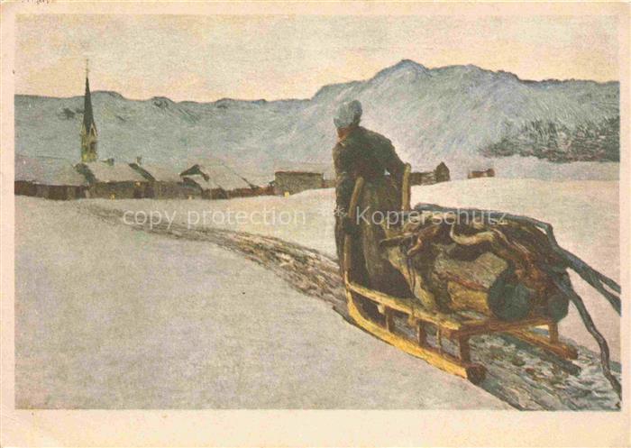 Segantini Giovanni Kuenstlerkarte Rueckkehr von Walde