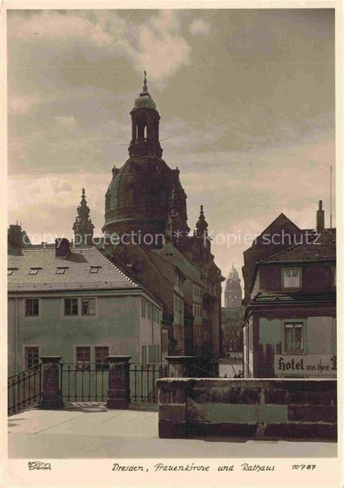 Foto Hahn Nr. 10787 Dresden Frauenkirche Rathaus