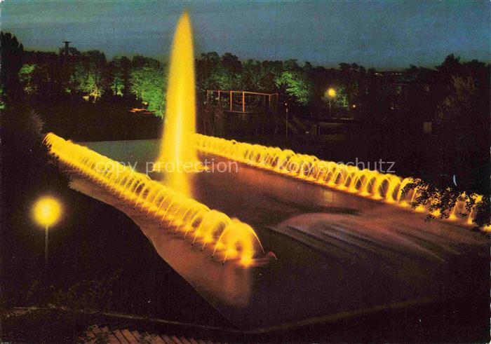 BUGA Bundesgartenschau Stuttgart Wasserspiel bei Nacht