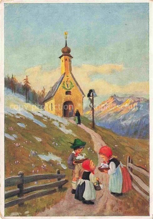 SCHoeNERMARK M. Kuenstlerkarte Nr. 4443 Ostern in den Bergen