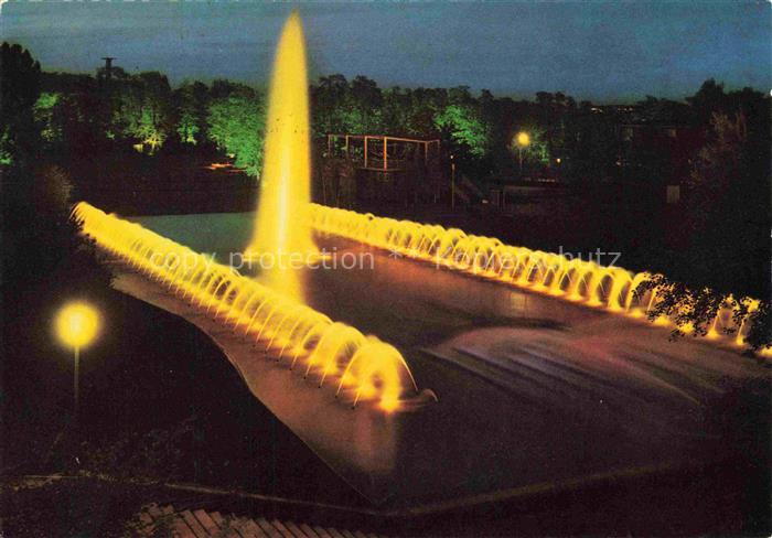 BUGA Bundesgartenschau Stuttgart Wasserspiel bei Nacht