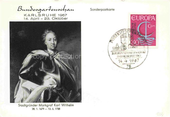 BUGA Bundesgartenschau Karlsruhe  Stadtgruender Markgraf Karl Wilhelm