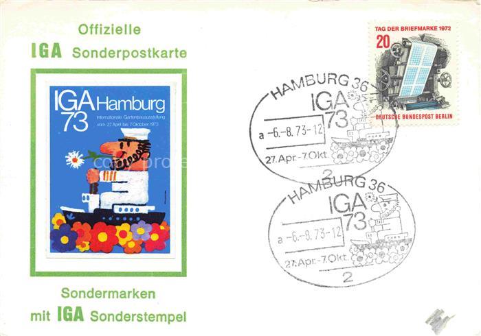 IGA Gartenbauaustellung International Hamburg Sonderpostkarte Sonderstempel