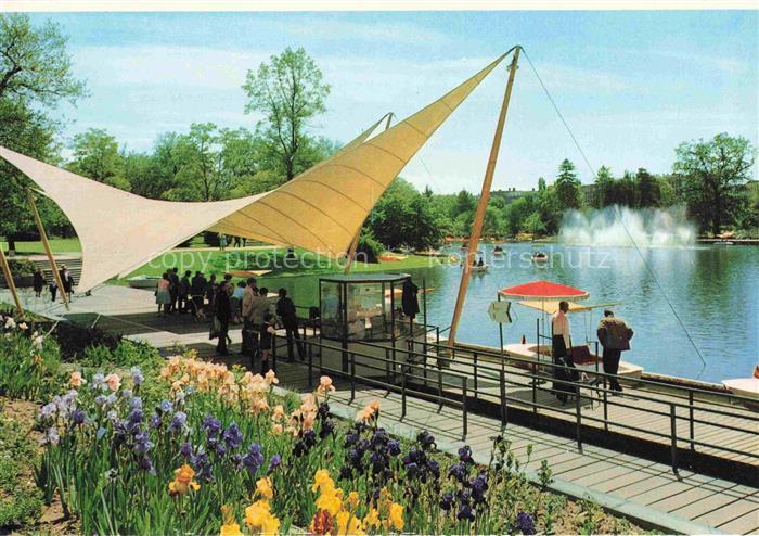 BUGA Bundesgartenschau Karlsruhe Jrisbluehen Gondoletta Anlagestelle Zeltsegel