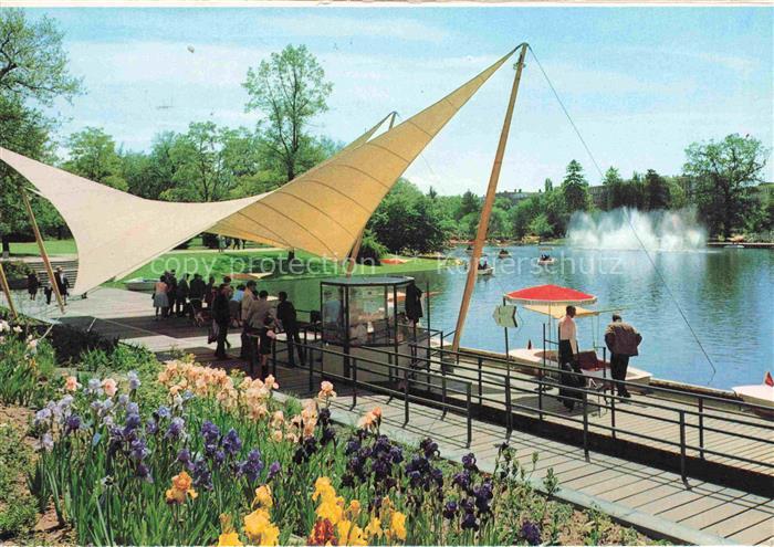 BUGA Bundesgartenschau Karlsruhe Jrisbluehen Gondoletta Anlegestelle Zeltsegel