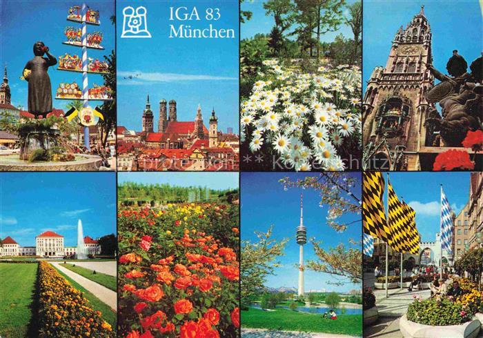 IGA Gartenbauaustellung International Muenchen Rathausturm Rosengarten Frauenkir