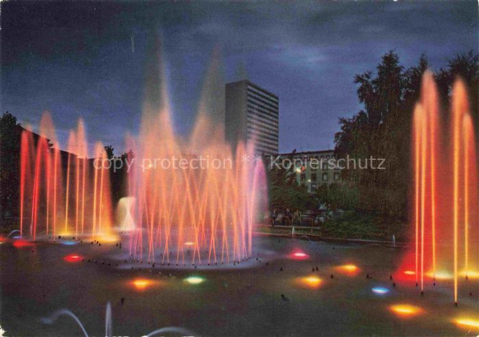 BUGA Bundesgartenschau Karlsruhe Wasserspiele bei Nacht