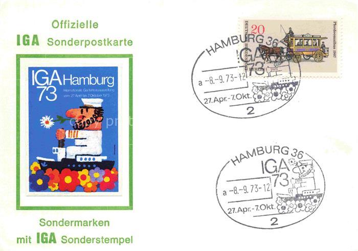 IGA Gartenbauaustellung International Hamburg Sonderpostkarte Sonderpoststempel