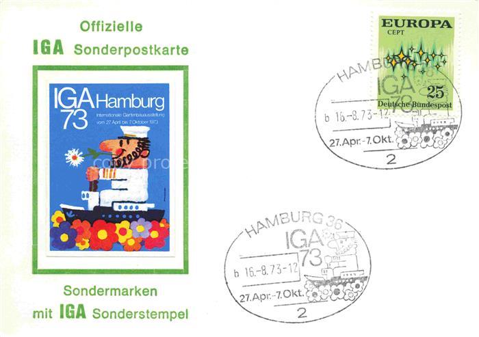 IGA Gartenbauaustellung International Hamburg Sonderpostkarte Sonderpoststempel