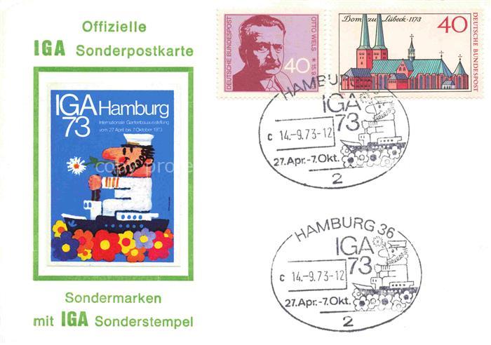IGA Gartenbauaustellung International Hamburg Sonderkarte Sonderstempel
